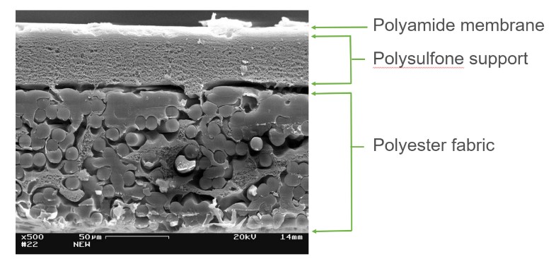 Figure 2. Material making up a TFC membrane